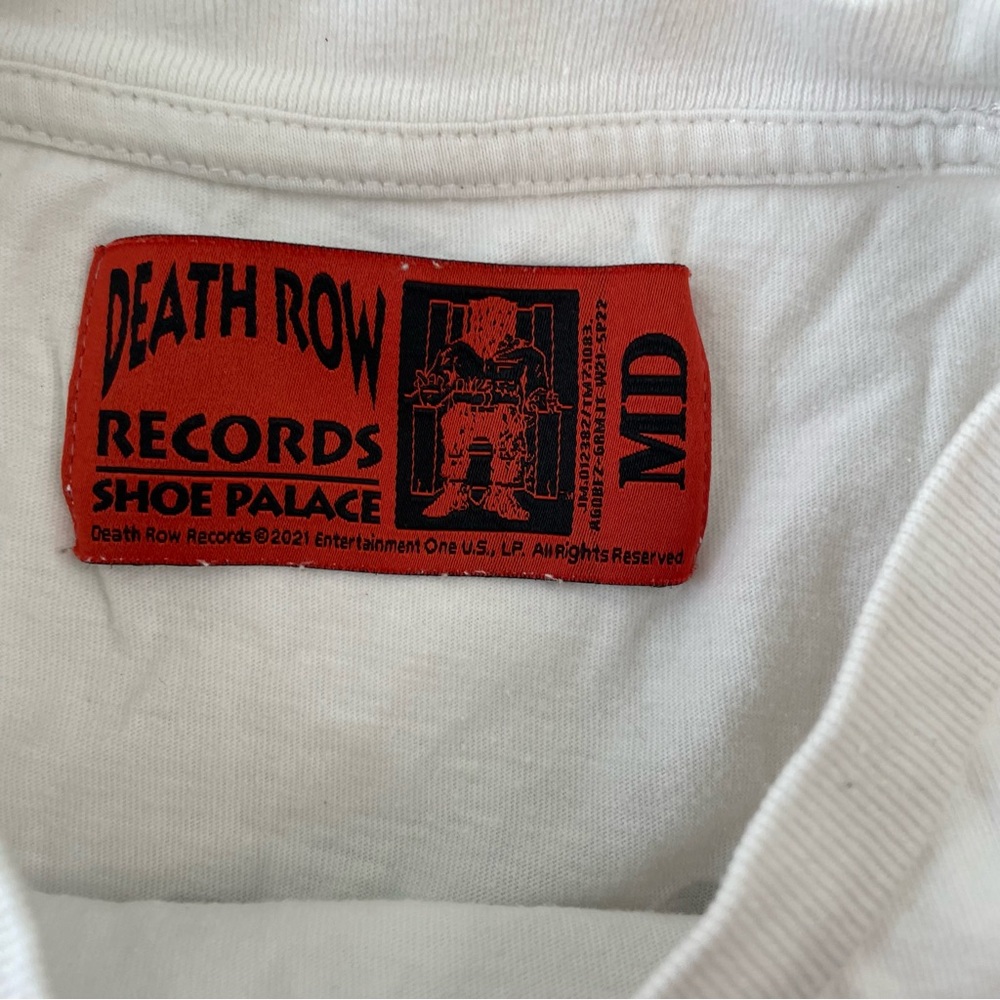 Death Row Records x Shoe Palace T-Shirt Mens Sz M White Green Leaf Urban Y2K - Picture 4 of 8